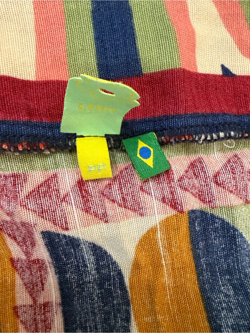 Farm Rio Wrap Midi Skirt PP XS Colorful Geometric Patchwork Made in Brazil - Picture 6 of 8